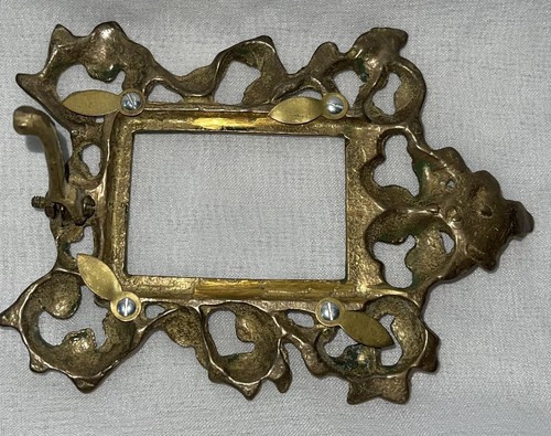 VTG Ornate Gold Metal Picture Frame Rococo Kickstand Table Top 6.5” No Glass - Picture 5 of 7