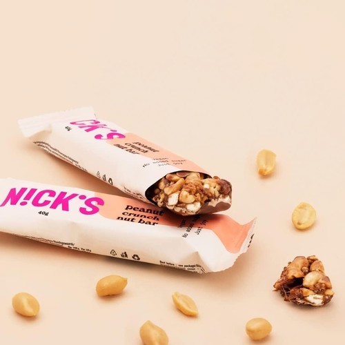 NICKS Nut Bar Peanut crunch, Vegan Chocolate Keto Snack 3.7 Net Carbs, 176 Calo - Picture 4 of 20