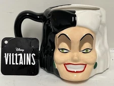 Disney's Villains CRUELLA DuVil BioWorld  Large 5" x 4" Sculpted Ceramic MUG NEW