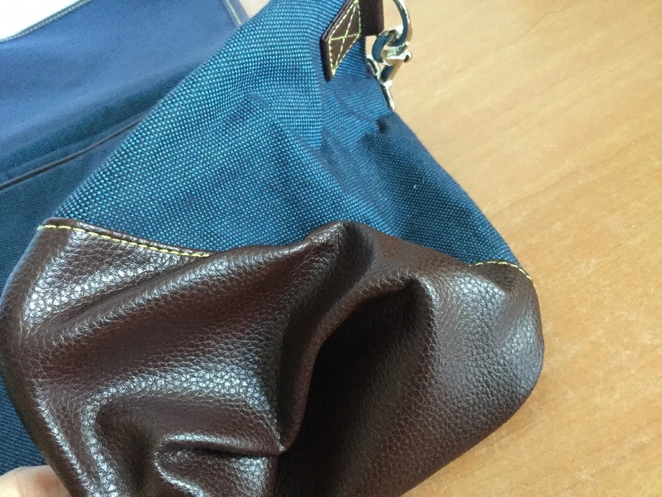 Nautica Duffel ручная кладь Weekender сумка через плечо путешествий ремень синий и коричневый отделки - Изображение 4 из 4