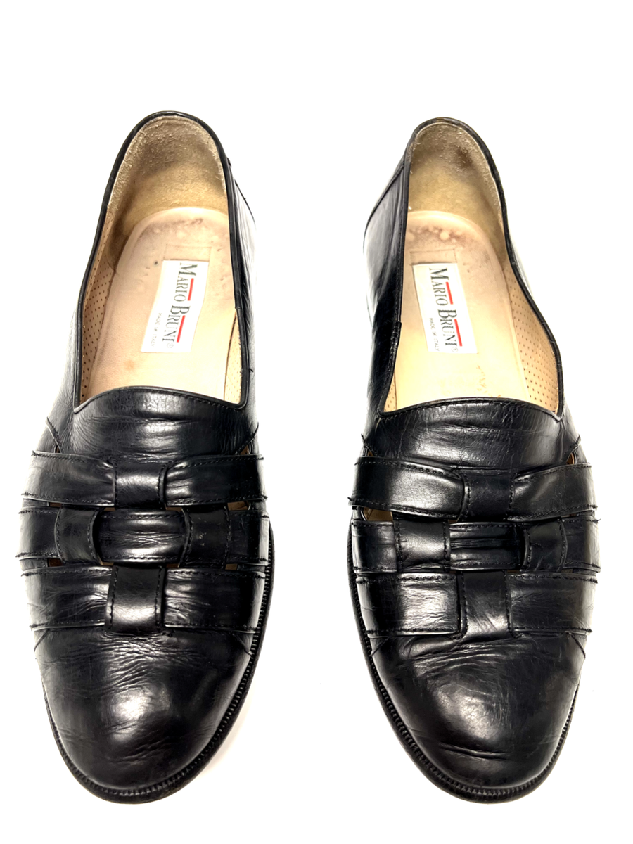 MENS MARIO BRUNI, DRESS LOAFERS BLACK, SIZE 10.5 US MADE IN  display picture 2