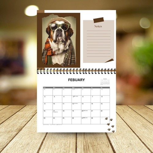 2025 Calendar Funny Dogs Pooping in Beautiful Places Wall Calender Christmas US - Picture 3 of 5