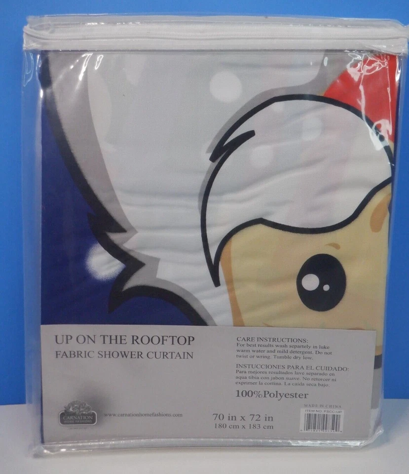 Тканевая занавеска для душа Santa Claus Up On The Rooftop 70 x 72 дюйма на Рождество - Изображение 3 из 3