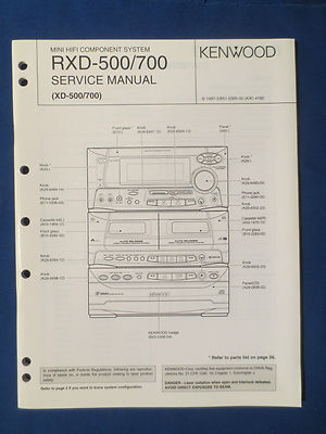 Kenwood RXD-500 RXD-700 CD System Service Manual Factory Original The Real Thing