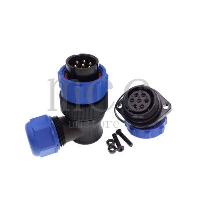 WEIPU SP21 7pin Elbow Power Cable Connector,Panel Mount Waterproof plug 15A IP68