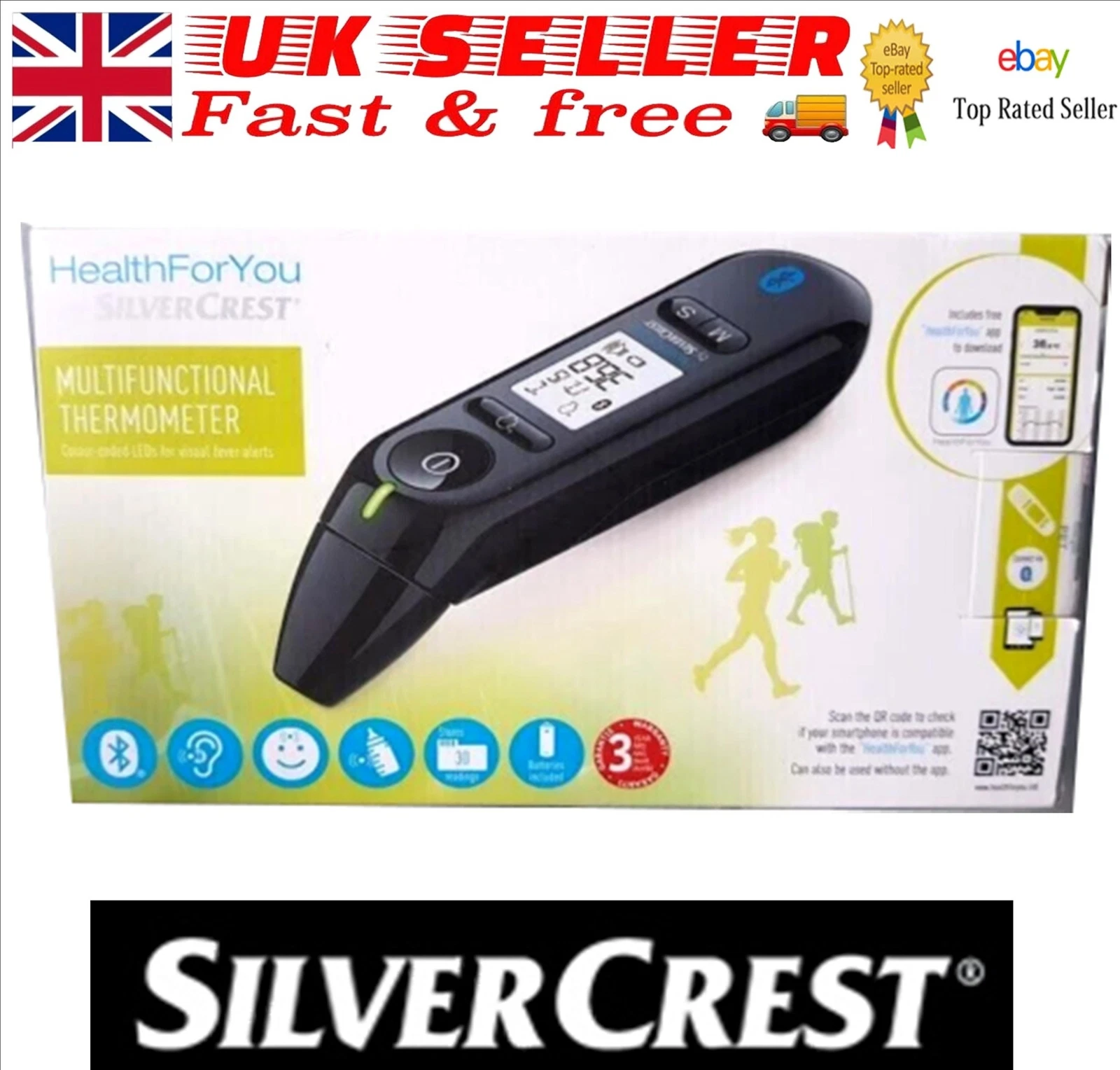 SilverCrest SFT81 Multifunctional Thermometer Bluetooth
Opens in a new window or tab
