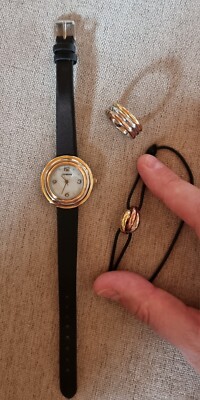 Fabiani Uhr und Armband CEM Ring Tricolore golden