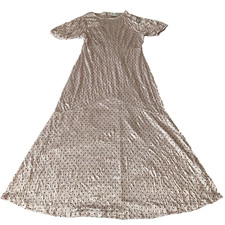 Asos Design Long Night Dress Womens Size 10 Pink Black Polkadots Short Sleeve