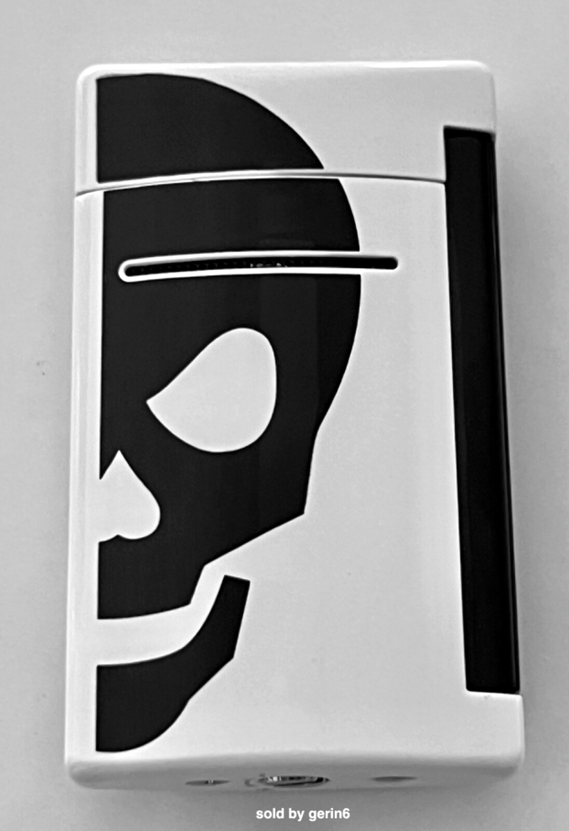 S.T. Dupont MiniJet Torch Flame Lighter White W/Skull, 10056