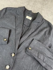 Marine Layer Blazer Womens (XS) Gray Flora Hemp Unstructured Two Button Jacket