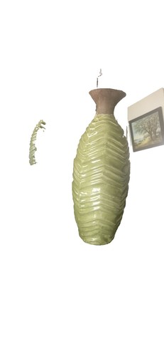 Vase Céramique West Elm – Forme Bol, Glaçure Aquarelle Abstraite Multicolore