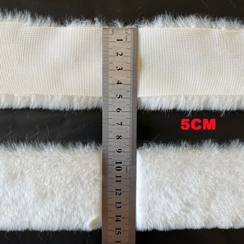 2Meter Faux Rabbit Fur White Strips Ribbon Edge Trim Sewing Clothing Cuffs Craft - Picture 17 of 24