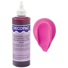 Colorante alimentario en gel rosa brillante neón DecoPac 8 fl oz colorante premium para hornear
