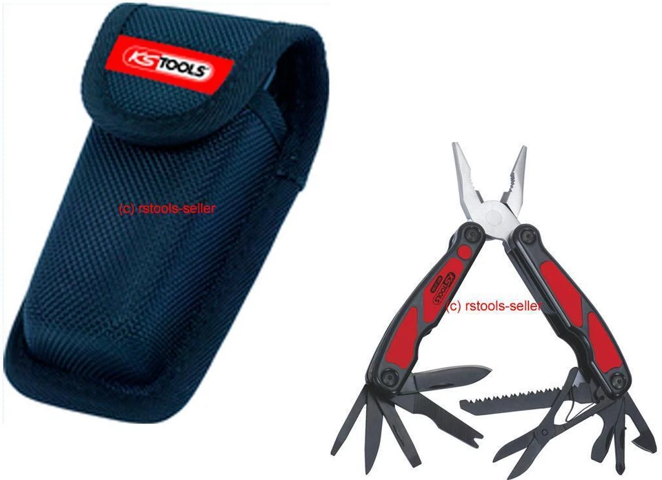 KS Tools Multifunktions-Zange mit LED Lampe Messer Dosenöffner Feile Schere WOW