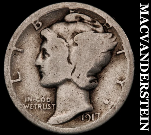 1917-S Mercury Dime- Silver- Scarce Better Date No Reserve #J4115