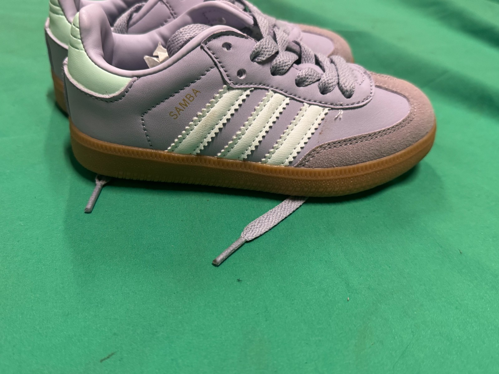 Adidas Samba OG Kids Trainers UK 10K Light Purple White Gum Sole New No Box image 6