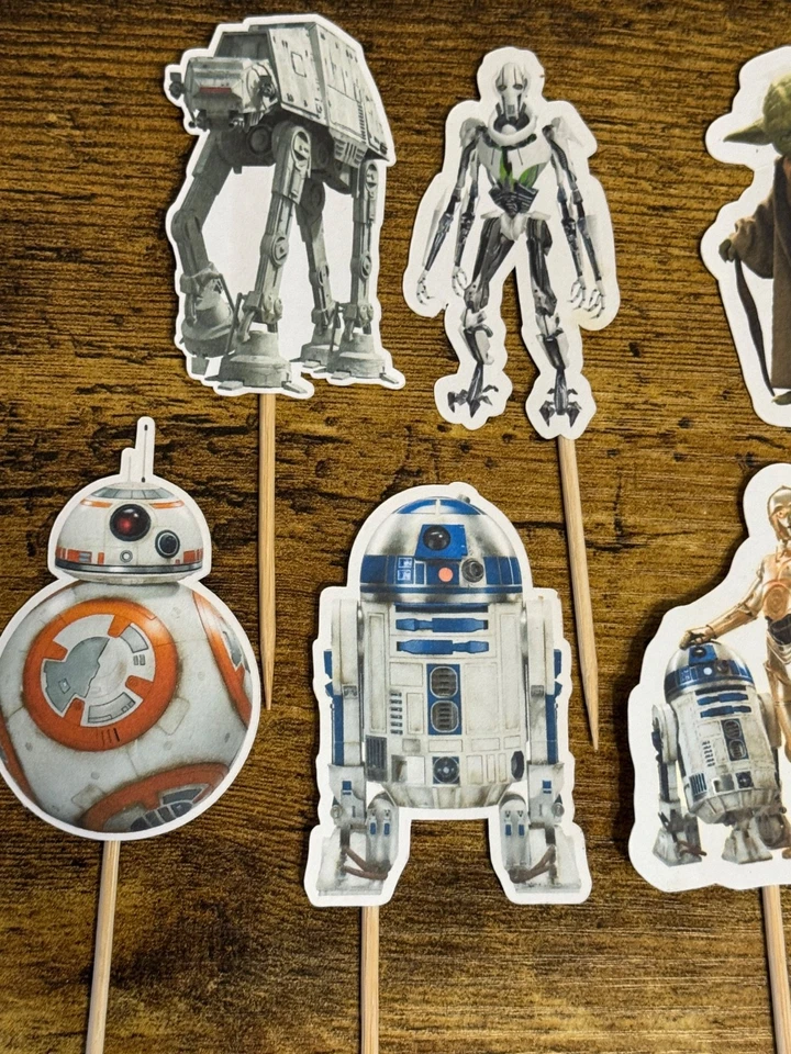 8 selecciones de madera vintage de recortes de papel para pasteles de cumpleaños de Star Wars  Foto 2 de 4