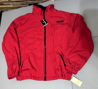 Polo Sport Ralph Lauren Windbreaker Jacket L Polartec Fleece Lined Red Vintage 