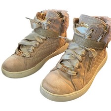 Michael Kors Jem Adi Rosa Dorado Rosa Zapatillas Altas Zapatos Talla 1