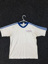 Vintage Adidas #12 Soccer Jersey Men's L White Blue USA Made Distressed