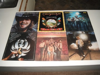 lot of 6 empty record album covers NO vinyl country hank jr charlie daniels etc