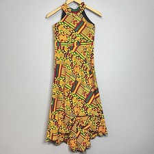 Kids Custom Handmade African Print Kente Print High Neck Halter Top Dress