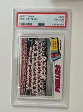 1977 Topps Baseball Phillies Team Checklist Danny Ozark Manager PSA 10 # 467