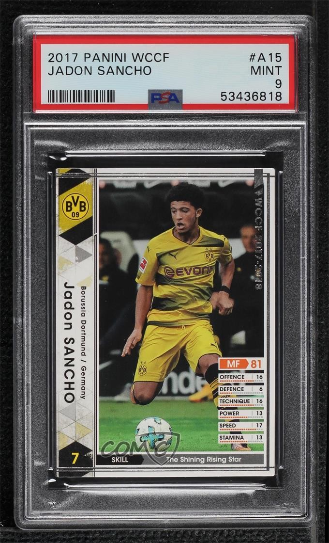 2017-18 Panini WCCF Series 30 Jadon Sancho #A15/51 PSA 9 MINT 05bt