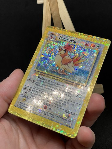Pidgeotto 22/102 HOLO Prism Vintage Pokemon Base Vending Golden Sticker Card - Picture 3 of 4