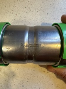 Apollo PowerPress Stainless Steel 2" Straight Connector mega press 