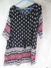 Women's Dress Size Large Floral Boho 32" Long Geometric Maxi Tassal