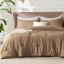 Bedsure California King Comforter Set Brown Soft Bedding for All Seasons