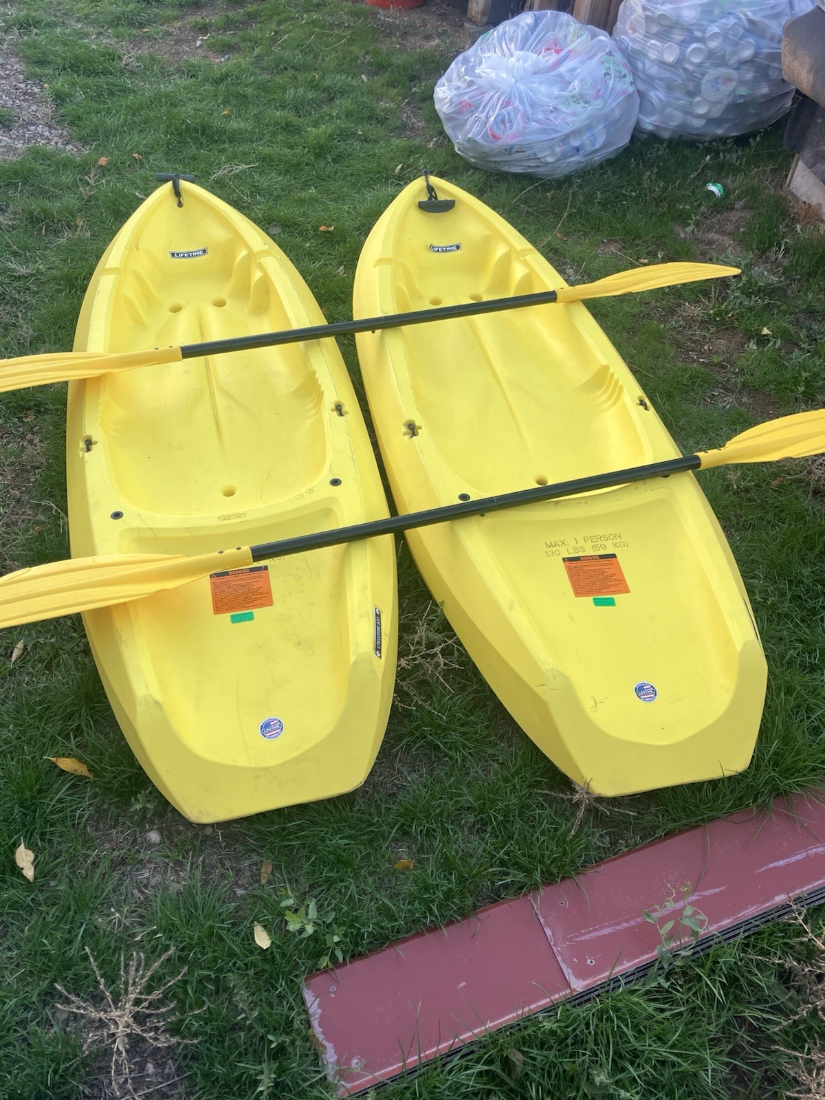 2 Lifetime Wave Pair of Yellow Youth  130 lbs limit 