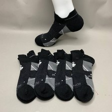 Bombas Unisex Running Ankle Socks 4 Pair Pack Black Gray Size S M L XL New