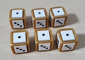 New Set of 6 Limited Edition Rare LEGO Gold Dice Farkle Yahtzee Bunko 4648939