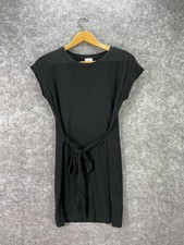 J.Crew Dress Womens Medium Black Tie Waist T-Shirt Slub Cotton Knit Casual Sash