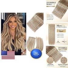 Hanne Fashion Human Hair Extensions 8PCs 70g 18/613 Highlight Blonde 18 Inch