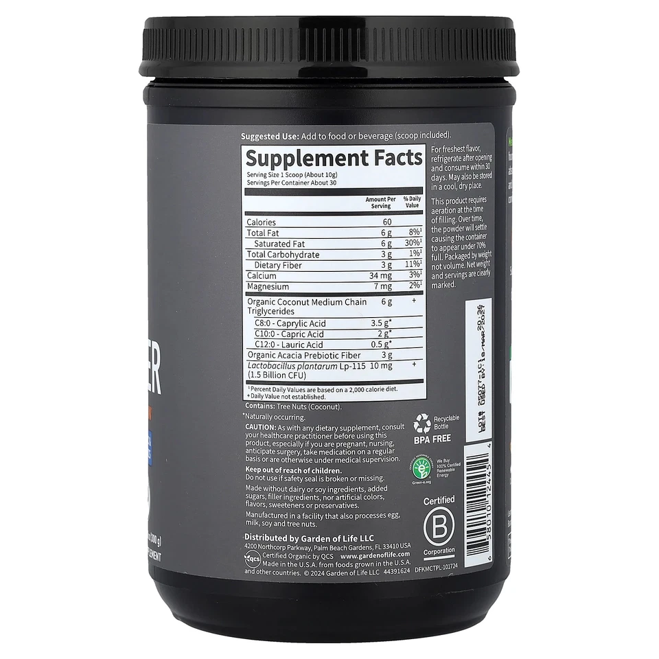 Dr. Keto formulado, polvo MCT orgánico, 10,58 oz (300 g) Foto 2 de 2