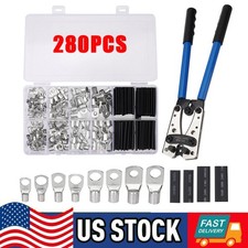 280Pcs Battery Cable Lug Terminals Copper Ring Crimp Electrical Wire Connectors