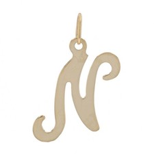 Yellow Gold Initial N Pendant 14k Monogram Charm