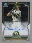 JACOB WILSON 2023 BOWMAN CHROME DRAFT 1ST RC ON CARD AUTO **ATHLETICS**