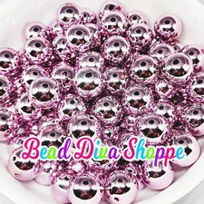 20mm- LIGHT PINK - Shiny Beads - Bubblegum - Round Acrylic Beads for Diy and