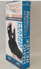 1 Pair COPPER Fit • HAND Relief • COMPRESSION GLOVES  Arthritis Pain - LARGE/ XL