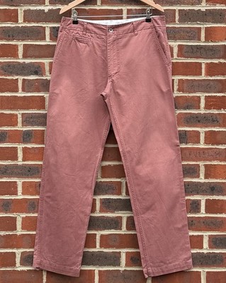 Albam Herren Chino Hose 35'' Rosa Regular Fit 100% Baumwolle 35W 31L L Lachs Gedeckt
