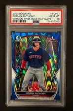 2023 BOWMAN CHROME PROSPECTS BLUE RAYWAVE #BCP71 ROMAN ANTHONY /150 PSA 10