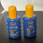 2x NIVEA Sun Protect & Moisture Sun Spray SPF 15 200ml Fast Absorbing UVA/UVB