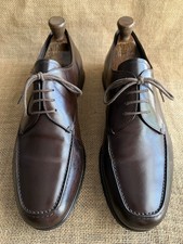 PRADA Mens Dark Brown Leather Derby Shoes Size UK 8.5 || US 9.5