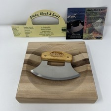 Alaska Cutlery Ulu Knife and Chopping Bowl Set Birch Wood NEW Open Box