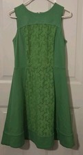 Maggie London NWT Kelly Green Eyelet Lace Fit & Flare Sleeveless Dress Size 8