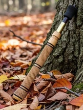 Turkey Trumpet Yelper Game Call Oak Wood, Red Buffalo Horn Mouth Piece Cross Cut